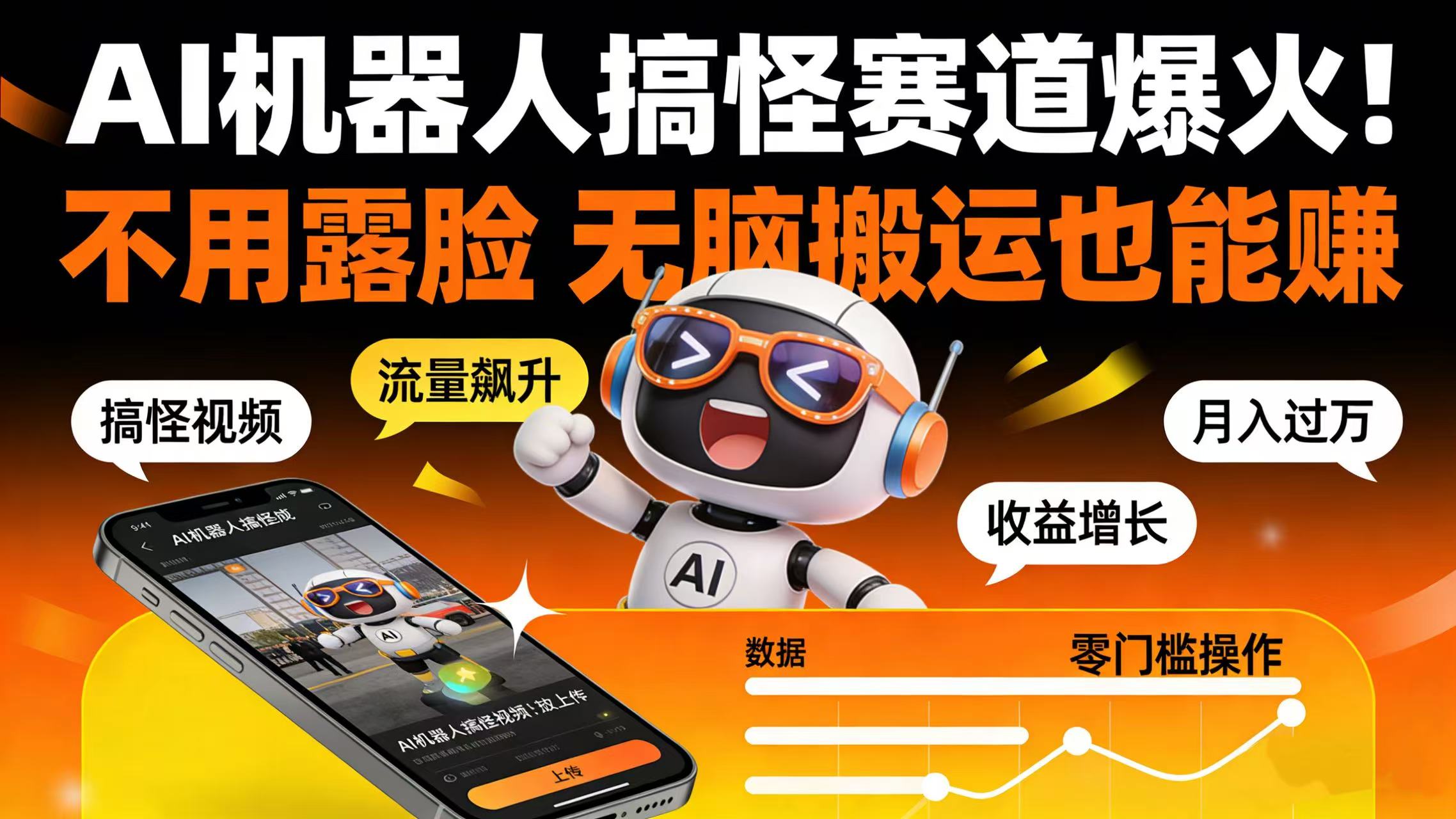 AI 机器人搞怪赛道爆火！不用露脸 无脑搬运也能赚网创吧-网创项目资源站-副业项目-创业项目-搞钱项目网创吧